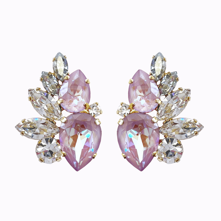 Arabella earrings lavender delite gold plated