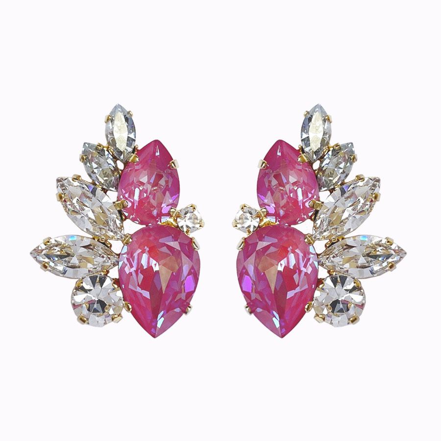 Arabella earrings lotus pink delight gold plated