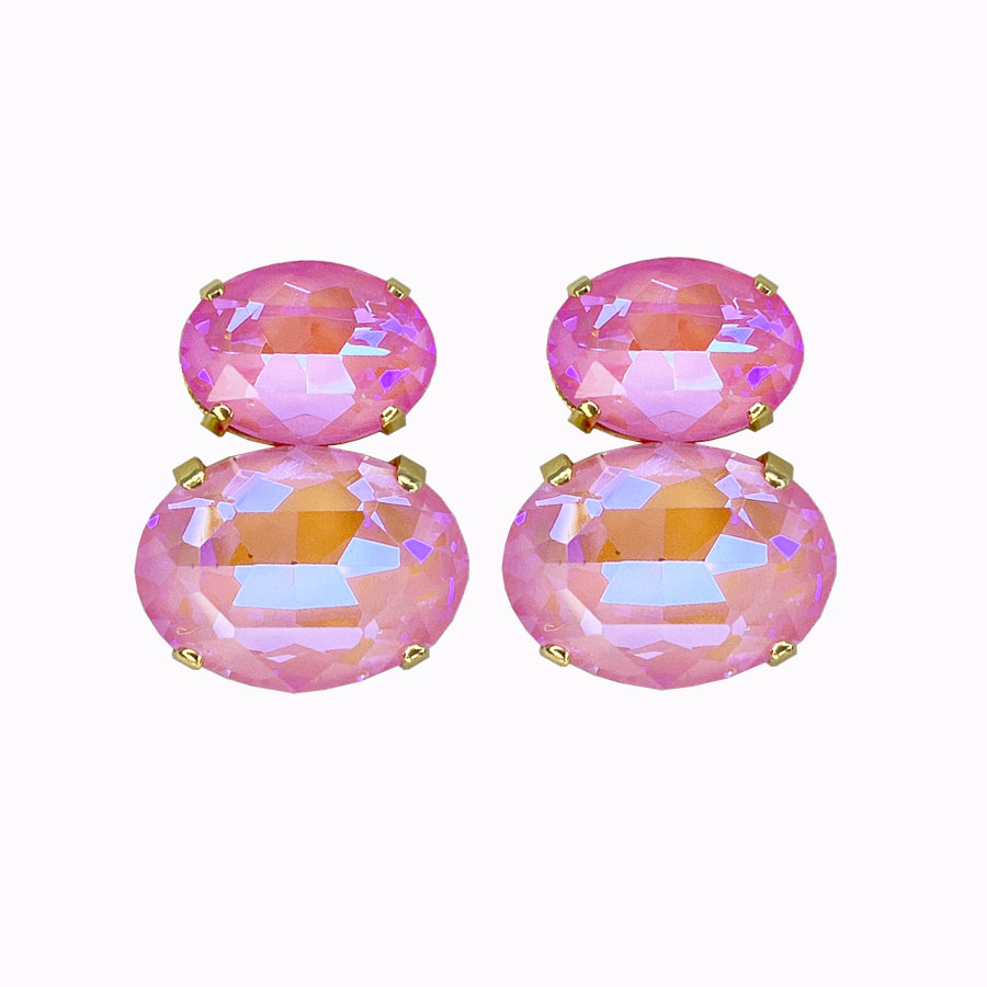 Ava earrings electric pink delite gold plated