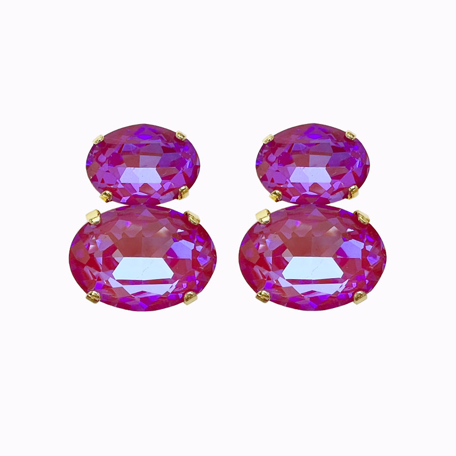 Ava earrings lotuw pink delite gold plated
