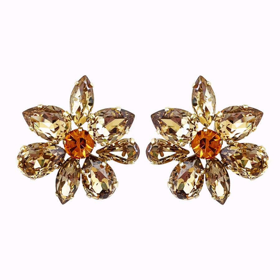 Daisy earrings honey gold plated