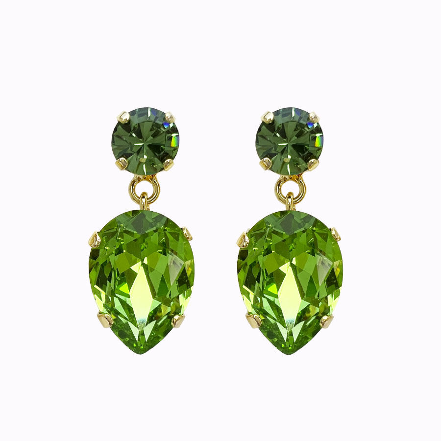 Diana earrings green combo gold plated