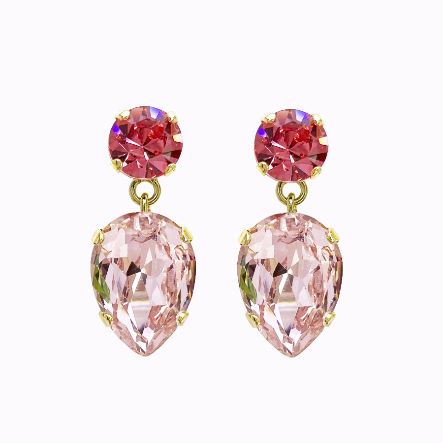 Diana earrings pink combo gold plated