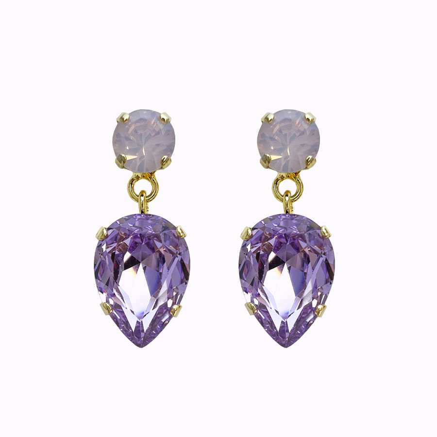 Diana earrinhgs purple gold plated
