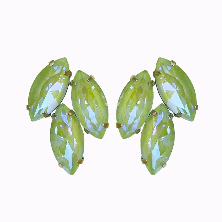 Grace earrings lime delight gold plated