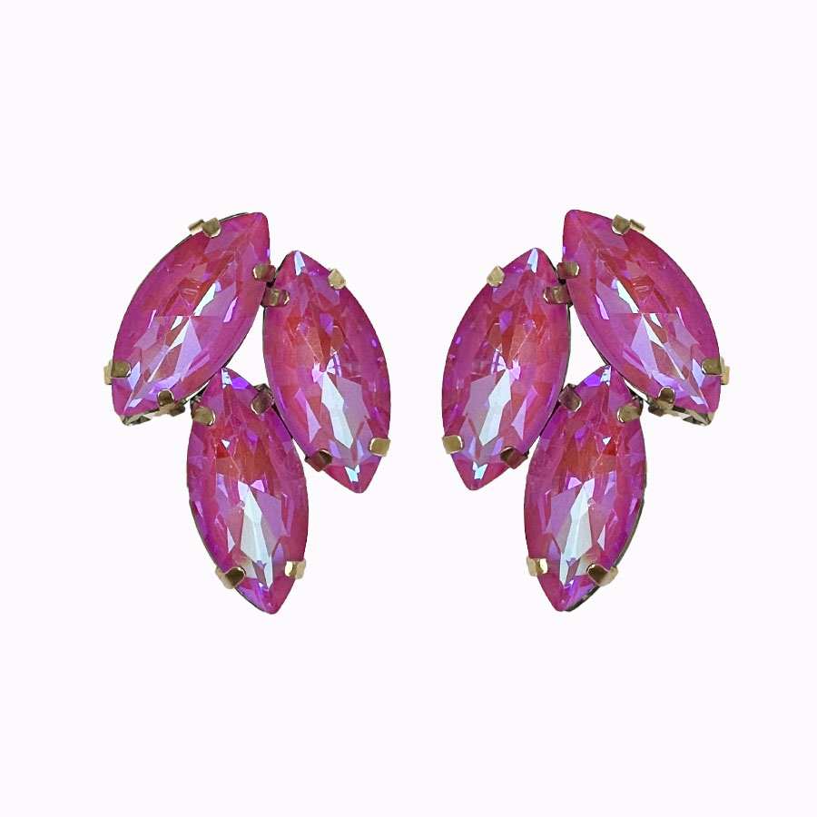 Grace earrings lotus pink gold plated