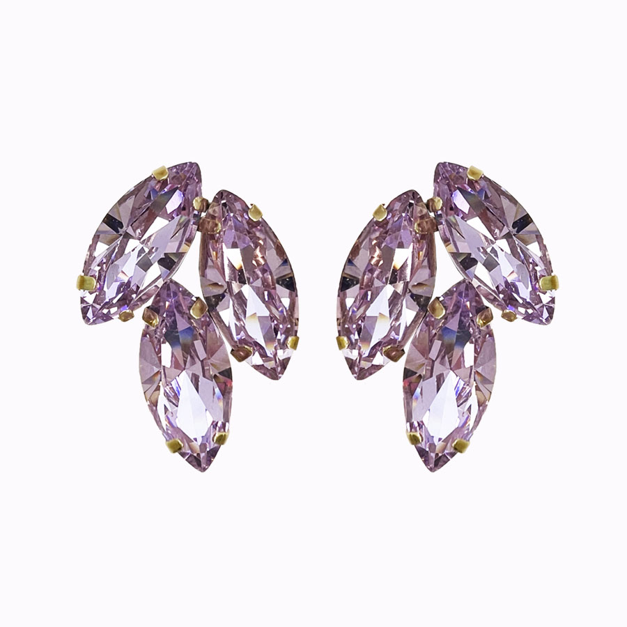 Grace earrings violet gold plated