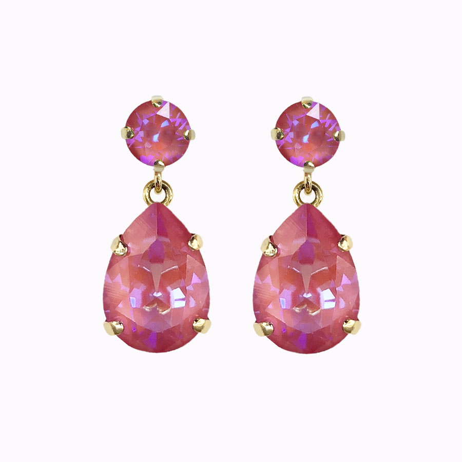 Iokaste earrings lotus pink delight gold plated
