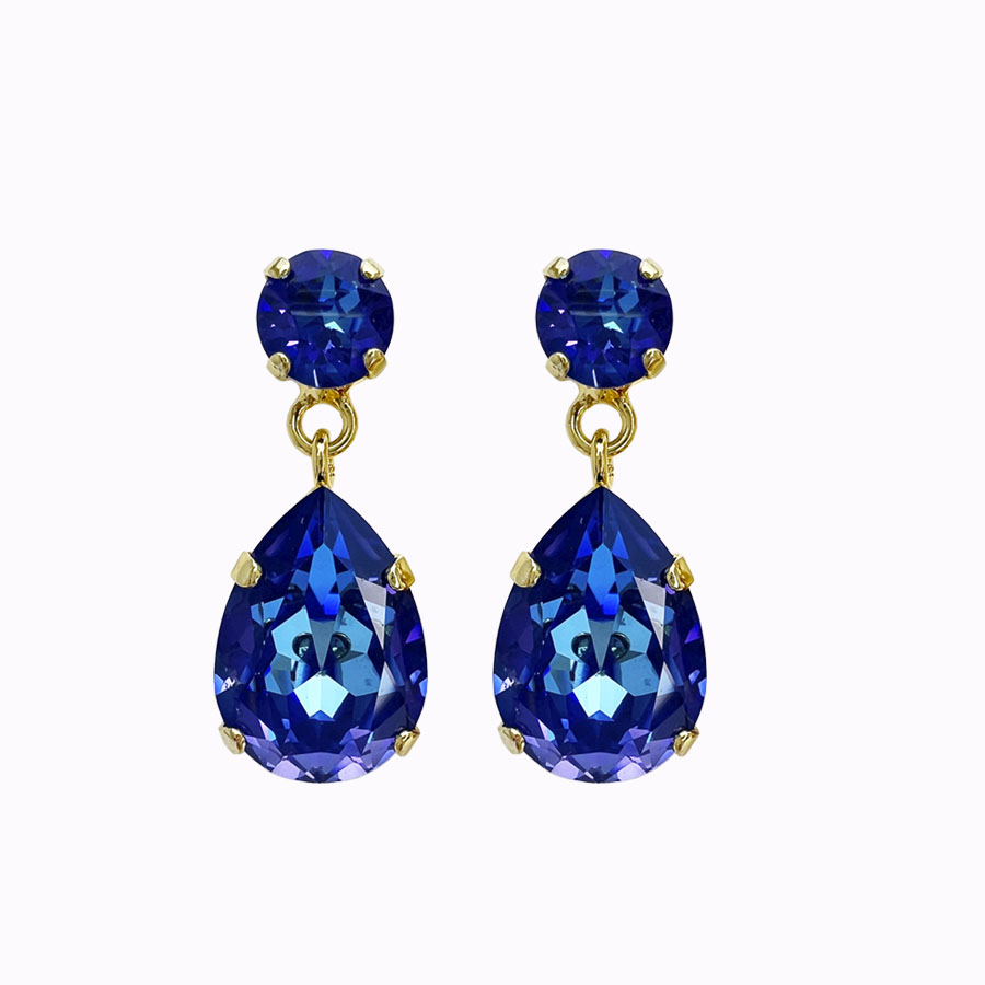 Iokaste earrings royal blue delight gold plated