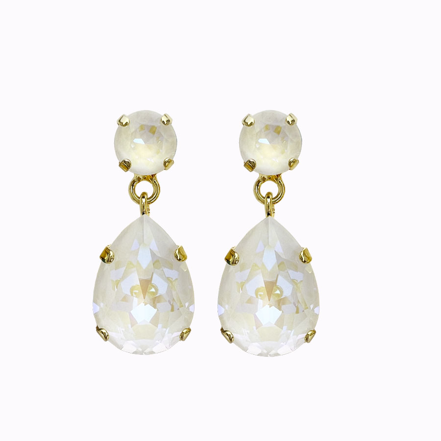 Iokaste earrings white delite gold plated