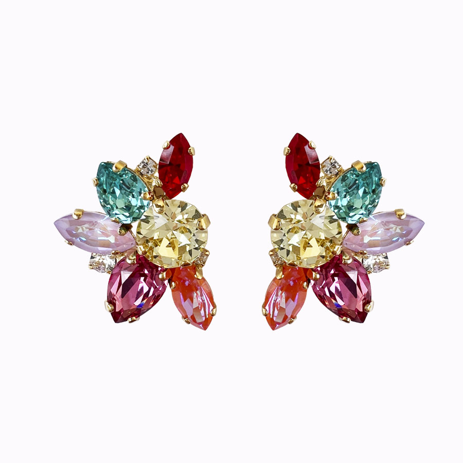 Irida earrings multi gold plated