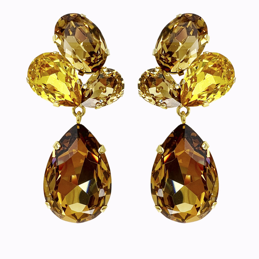Isadora earrings honey gold plated