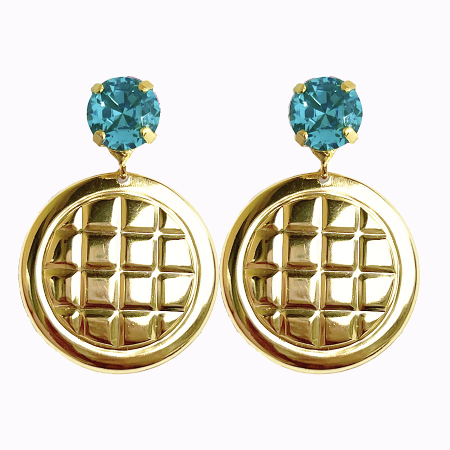 Isida earrings aqua gold plated
