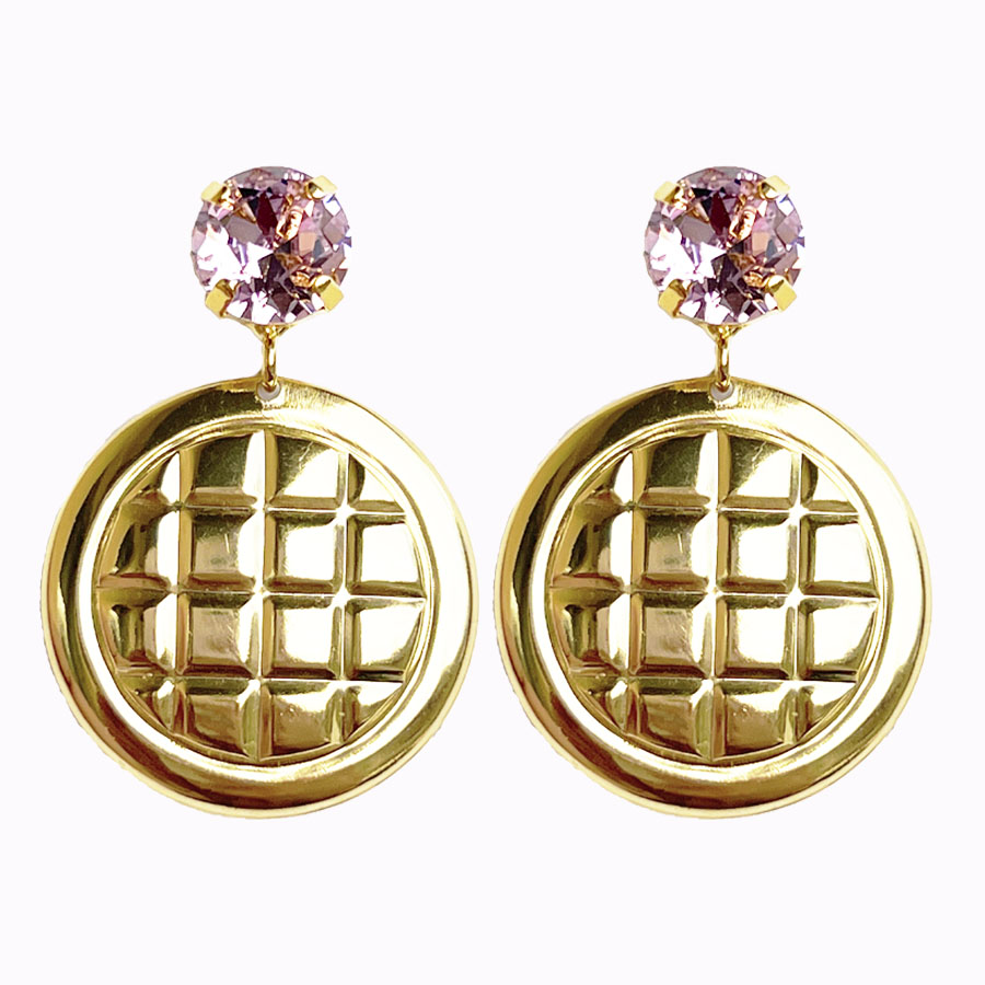Isida earrings pink gold plated