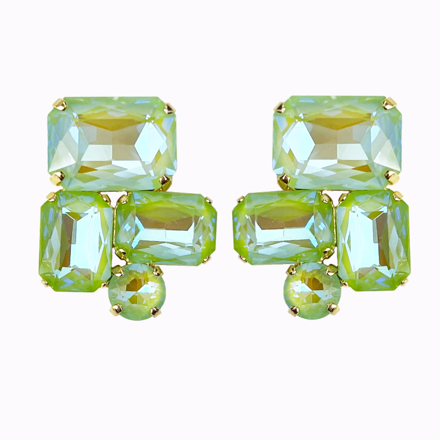Leda earrings lime delite gold plated