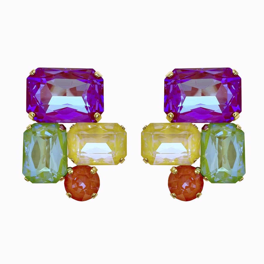 Leda earrings multi gold plated