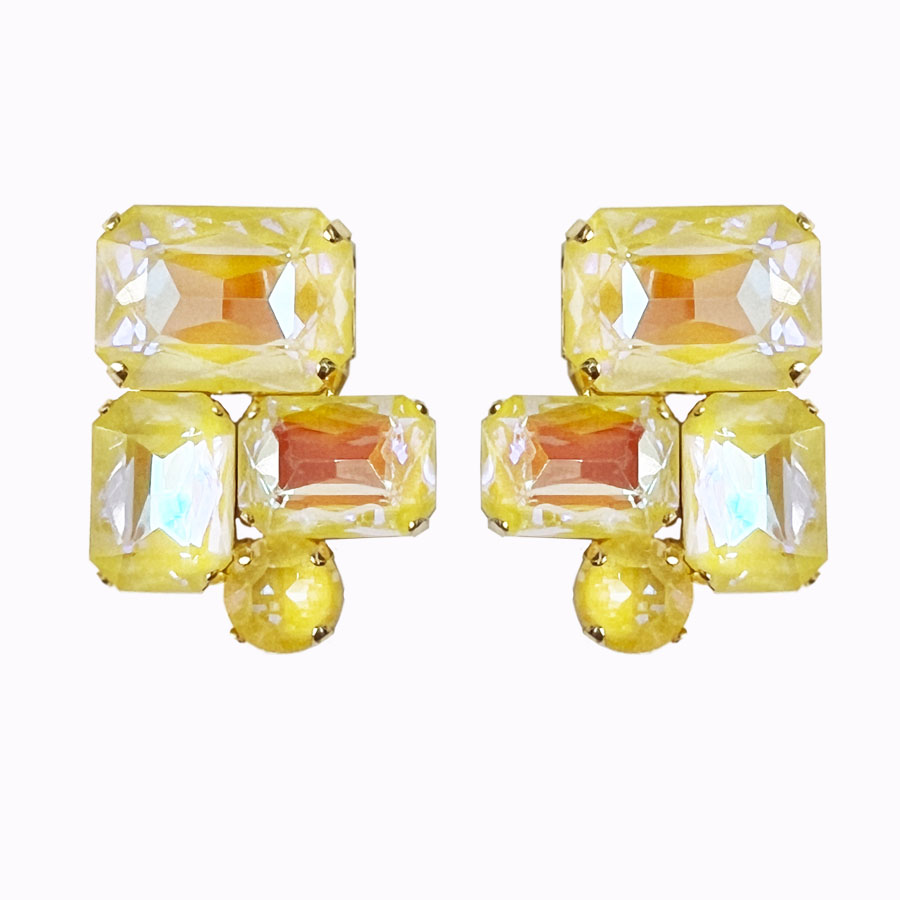 Leda earrings yellow gold plated