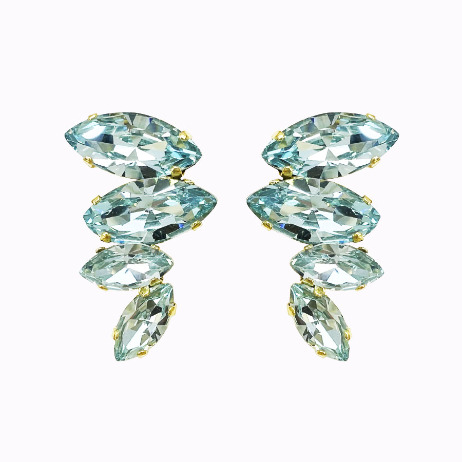 Nova earrings aqua gold plated