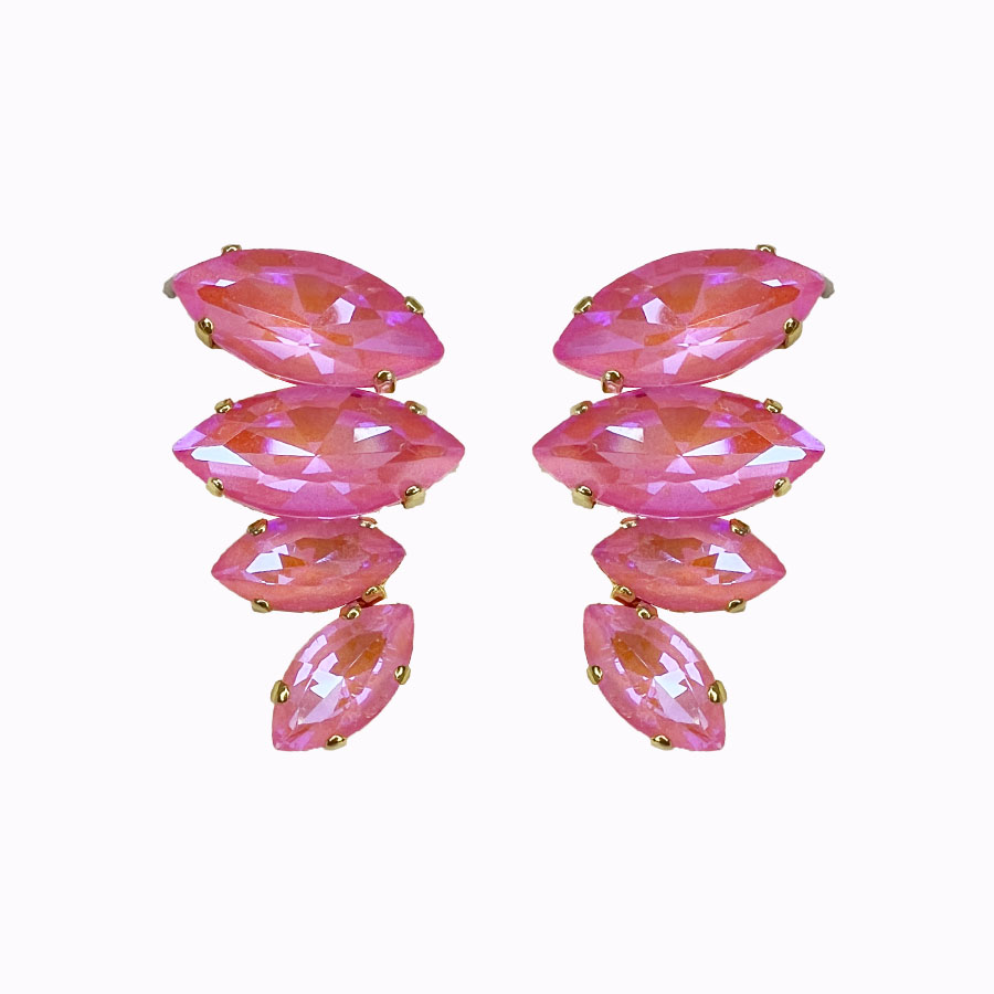 Nova earrings electric pink gold plated