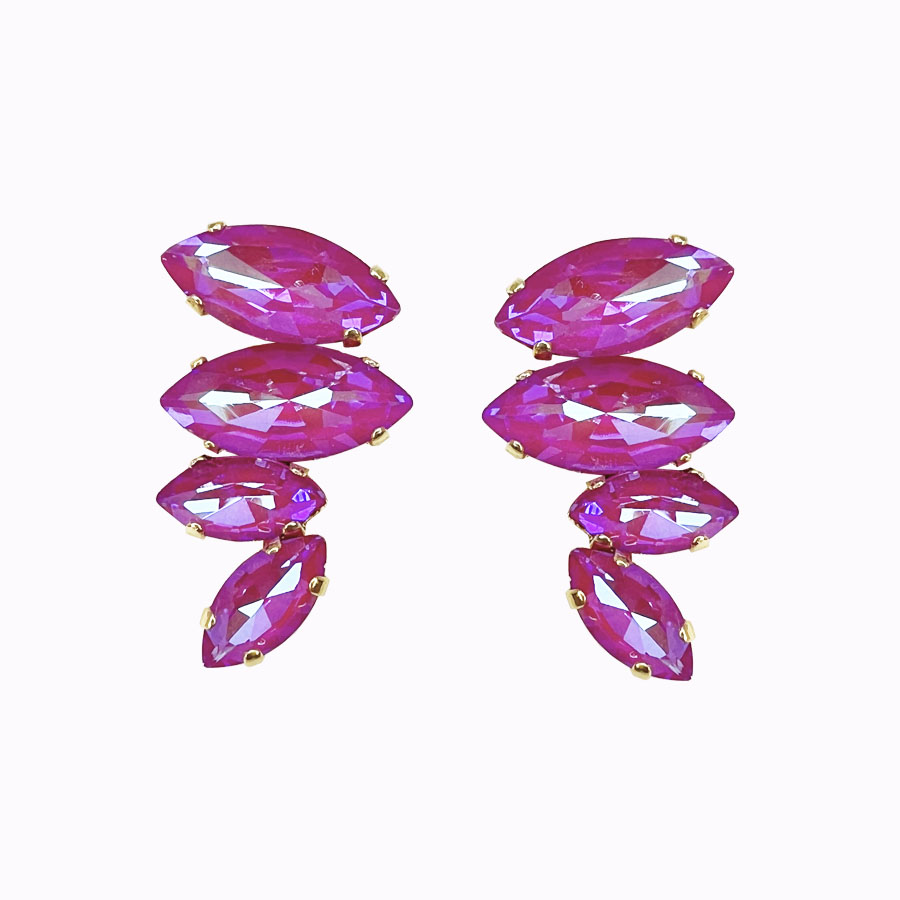 Nova earrings lotus pink delight gold plated