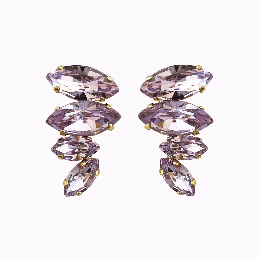 Nova earrings violet gold plated