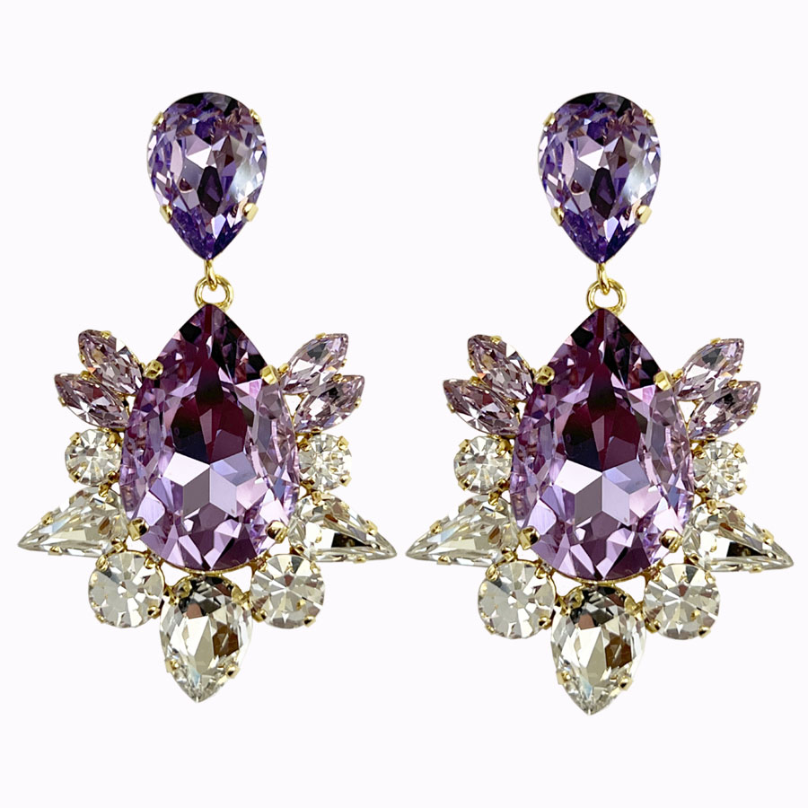 Scarlet earrings purple gold plated