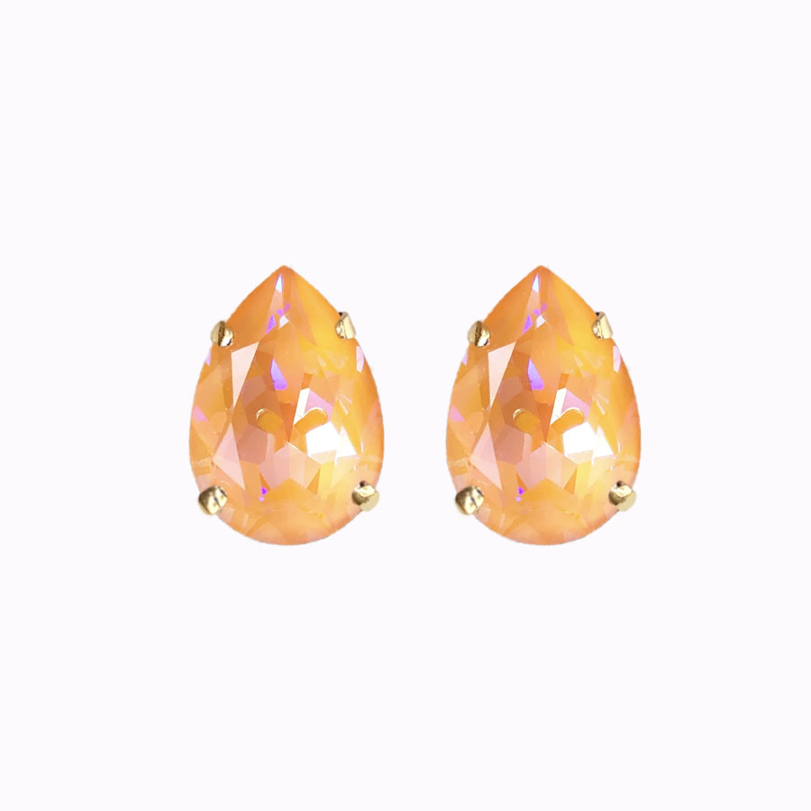 Teardrop earrings peach delight gold plated