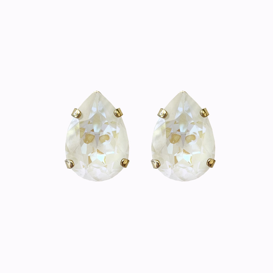 Teardrop earrings white delite gpld plated