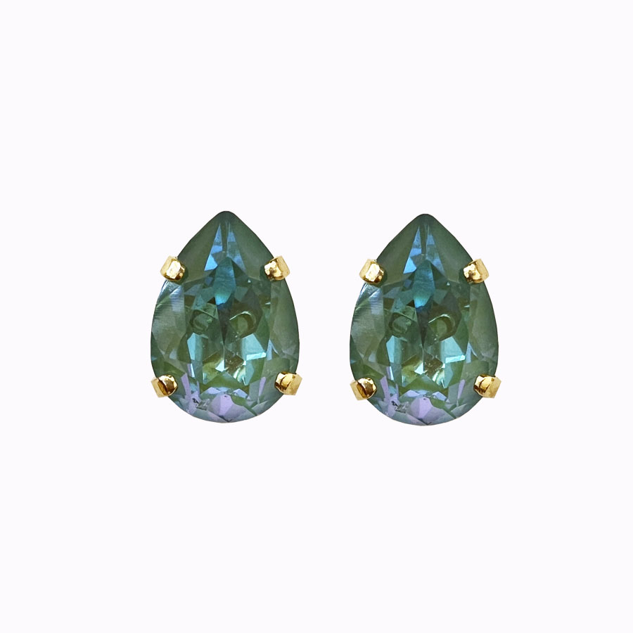 Teradrop earrings silky sage delight gold plated