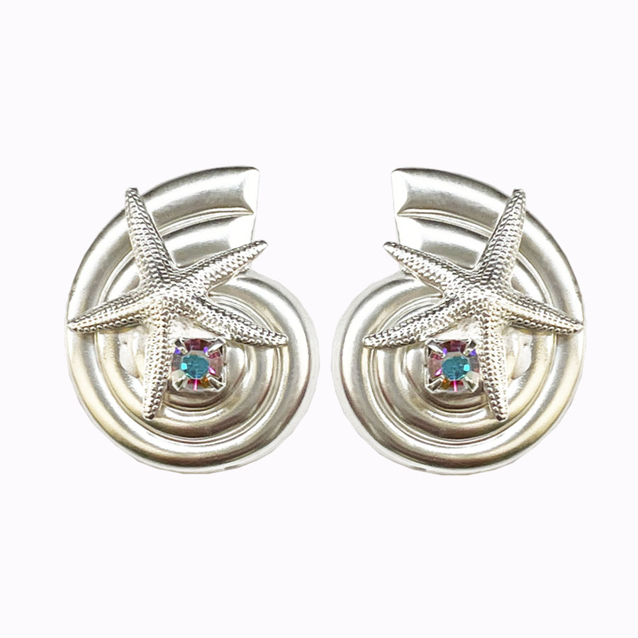 summer earrings rhodium plated