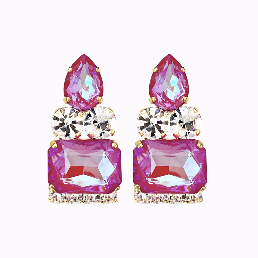 Selene earrings lotus pink delight gold plated 2